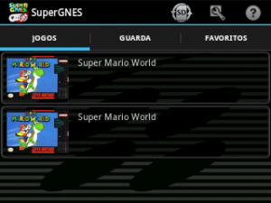 SuperGNES Lite (SNES emulator) - Tela inicial