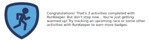 Medalha do Foursquare para RunKeeper warmup-badge