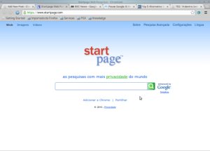Tela inicial do StartPage
