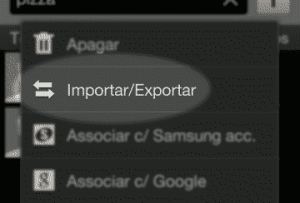 android importar e exportar lista de contatos