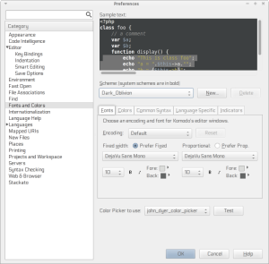 Editor PHP Komodo configuração de ambiente de edição