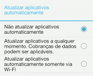 Configuração android - atualizar aplicativos