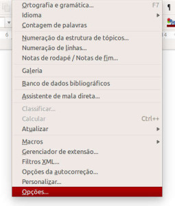 LibreOffice - Menu Ferramentas