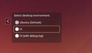 Ubuntu seleciona gerenciador de janelas i3