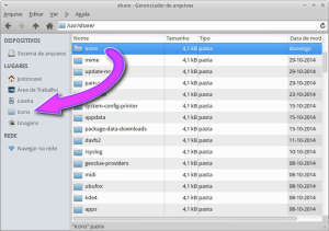 Captura de tela do gerenciador de arquivos Thunar, no Xubuntu