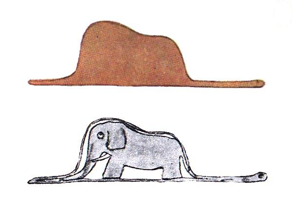 The elephant inside the snake  - O elefante dentro da cobra - em o pequeno príncipe