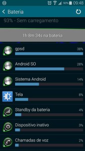 O consumo de bateria do GPSD no Android.