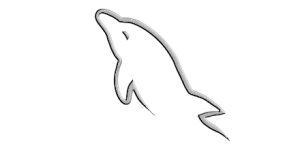 MySQL Dolphin gray carved out on white