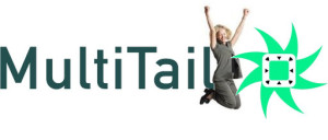 Multitail logo and woman
