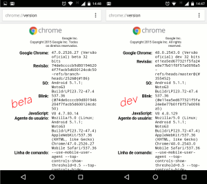 Chrome-version-beta-dev