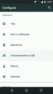 Android armazenamento e USB