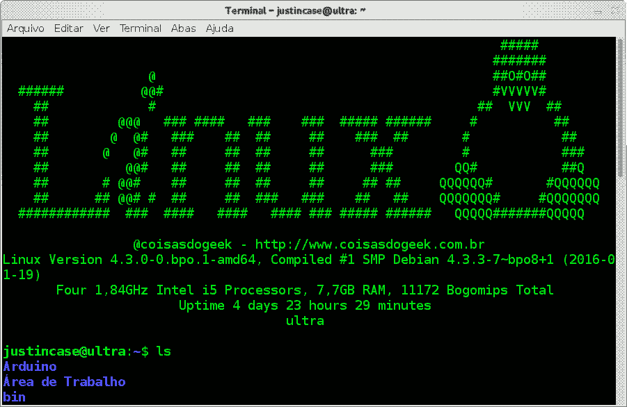 Debian 8 GNU/Linux terminal