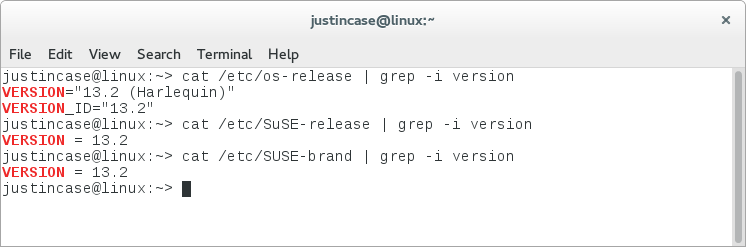 como obter a versão do openSUSE
