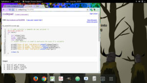 captura de tela codepad sobre o GNOME
