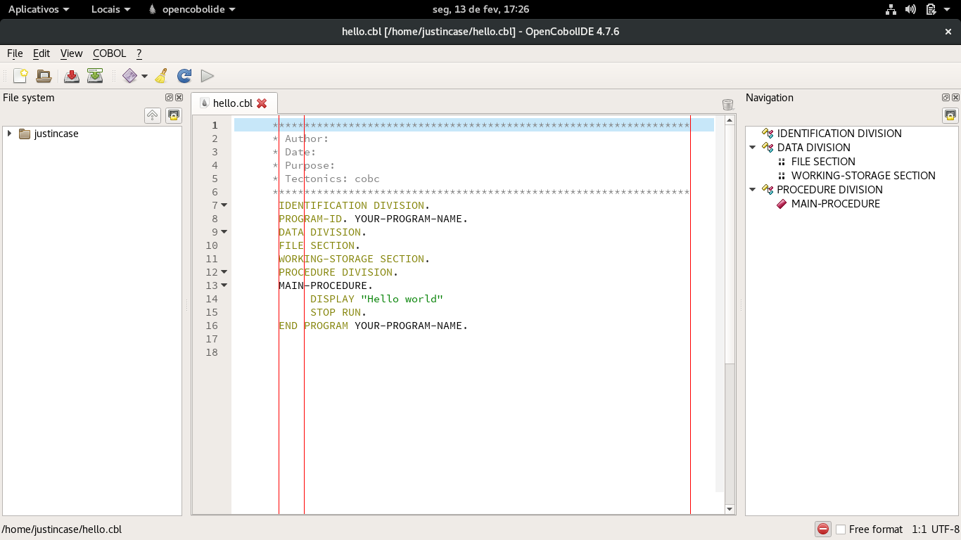 opencobol IDE on GNOME