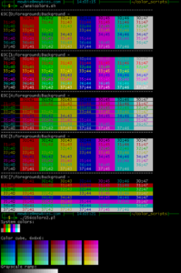 ansi color codes table
