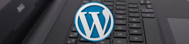 wordpress logo on keyboard