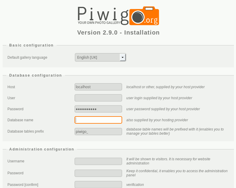 piwigo install