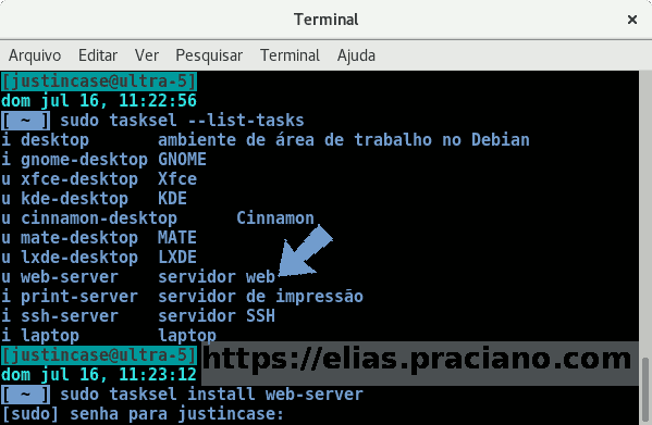 debian tasksel web-server
