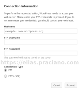 WordPress FTP configuration