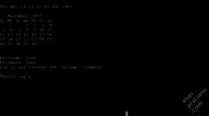 Thesss GNU/Linux login screen