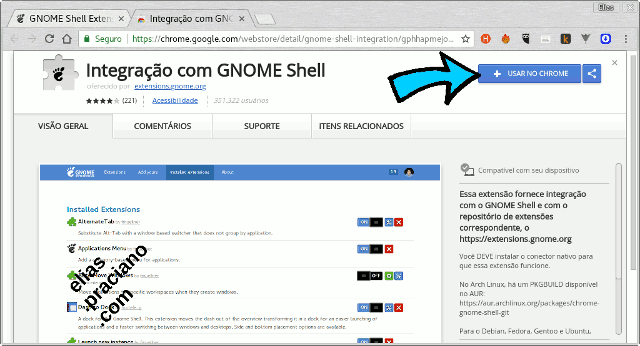 gnome shell extension google chrome
