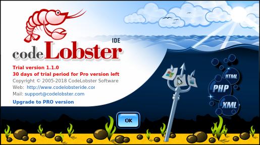 Logo do CodeLobster e descrição do produto