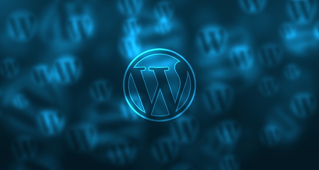 Wordpress logo against blue background